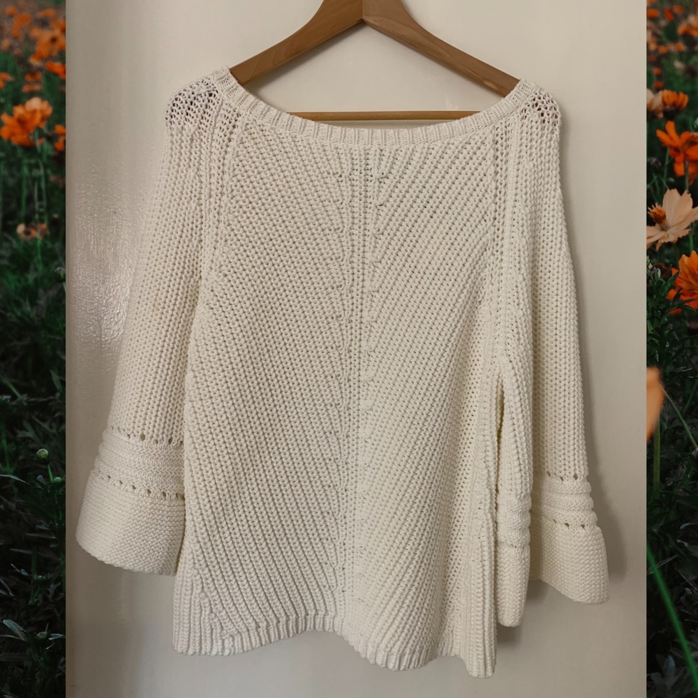 ❌ Anthropologie Wht Sweater - M ❌ SOLD ON EBAY